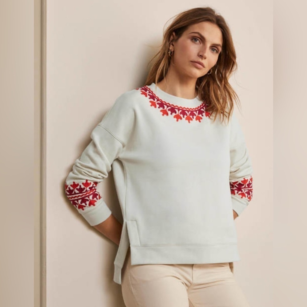 Boden Interest Sweatshirt Size XS Cotton Medium Relaxed Fit Oversized Jumper
